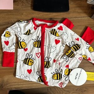 Little Sleepies Bee Mine Zippy Onesie